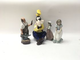 Mixed lot of 4 figures including Royal Doulton, Na