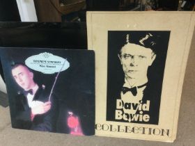 Two promotional advertising boards for David Bowie and Marc Almond, approx 70cm x 100cm and 76cm x