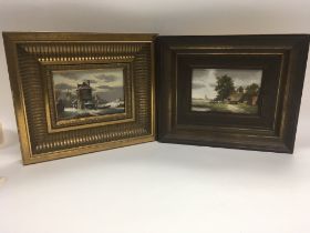 20th century oil paintings on panel of Dutch lands