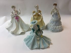 Four lady Coalport figures.