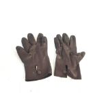 Pair of vintage leather buttoned driving gloves No