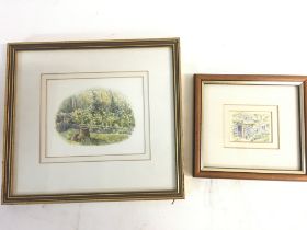 Two paintings depicting scenic nature views. No re