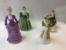 Four lady coalport figures.