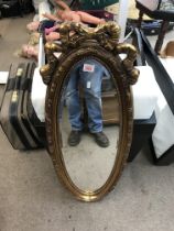 A gilt framed mirror, approx 43cm.