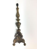 A Continental style brass lamp