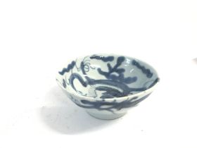 Vintage Blue and White Chinese Peony serving bowl.