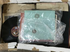 Vintage records and music sheets