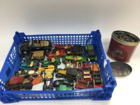 A collection of playworn matchbox and other vehicl
