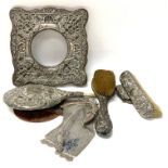 A mixed lot of hallmarked silver items together wi