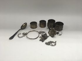 A Mixed lot of various hallmarked silver items.