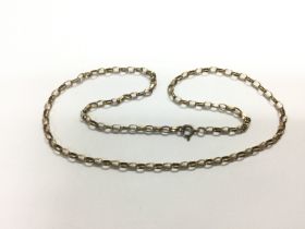 A 9ct gold belcher link necklace, approx 7.9g. Shi