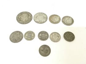 Collection of silver coins from U.K. and Australia