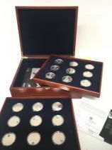 A set of Silver Proof Royal Mint Commemorative coi