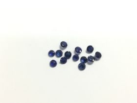 A pair of loose unmounted round cut sapphires, app