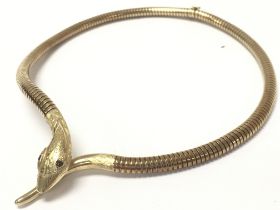 A 9ct gold snake necklace approximately 35g. Posta