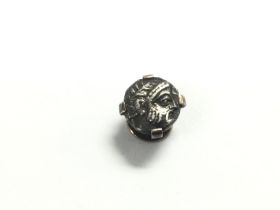 An original antique silver topped buttonhole stud