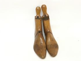 A pair of vintage wooden boot lasts. Postage B