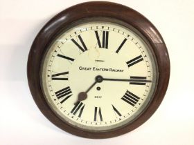 A Great Eastern Railway clock. 40cm diameter. Post