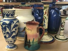 A collection of large Torque pottery vases and can