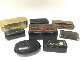 A collection of Victorian Snuff boxes including br