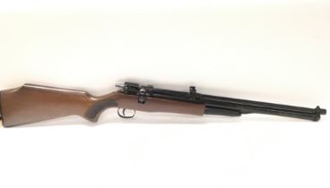 An unmarked vintage action lever air rifle, in a l