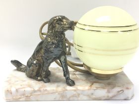 An Art Deco dog lamp , postage category D