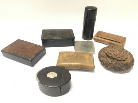 A collection of Mixed Victorian snuff boxes includ