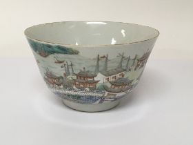 A Chinese Export Porcelain famille Vert bowl decor