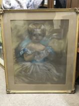 A 19th century Victorian framed pastel drawing of