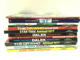 A collection of vintage Sci-Fi annuals and guides