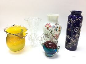 A collection of vases including oriental style, cu