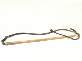 An Ashford Malacca hunting whip dated 1893, approx