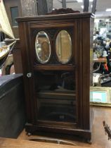 A Victorian walnut music cabinet, 100cm x 54cm x 3