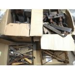 A collection of woodworking tools to include block