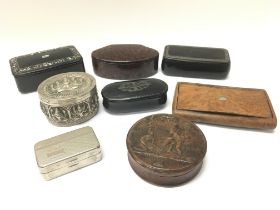 A collection of Victorian And other snuff boxes in
