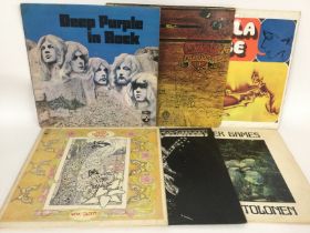 Six early pressings of rock LPs by various artists