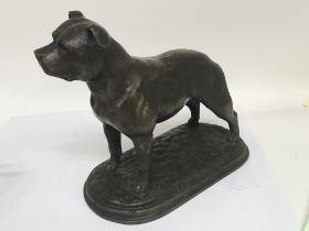 A 20th Century Sculpture of a Bull Terrier by John