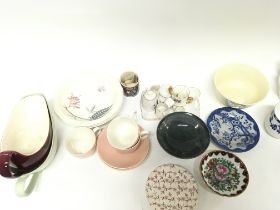 Collection of assorted ceramics and glassware. Pos