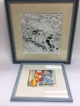 Two framed and glazed original artworks of childre