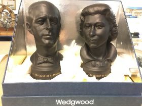 A boxed pair of Wedgwood Royal busts of The Duke o