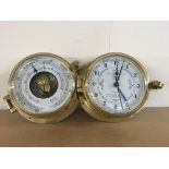 A Brass ships FCC precision barometer and wall clo