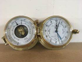 A Brass ships FCC precision barometer and wall clo