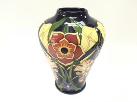 A Moorcroft vase with Diamond crown pattern by Vic