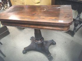 A Willian VI Rosewood tea table with a hinged top