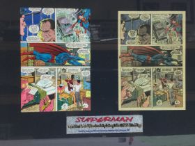 A framed and glazed original artwork page of DC Co