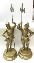 19th century gilt spelter figures with Halberds. 6
