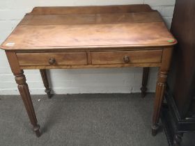 A Victorian Satin birch wood side table with two d