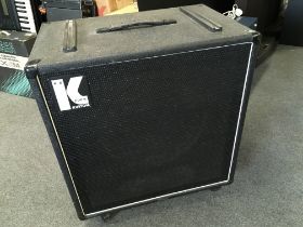 A Kustom 200W bass amp speaker cabinet. Shipping c