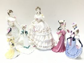 A collection of Coalport and other Porcelain figur