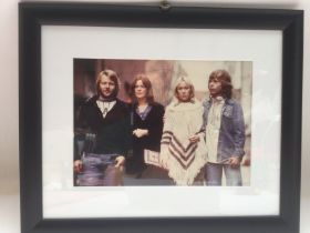 A rare set of Abba autographs, framed and glazed c